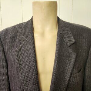 Armani sport coat 42L vintage 1980s men's grey wool herringbone
